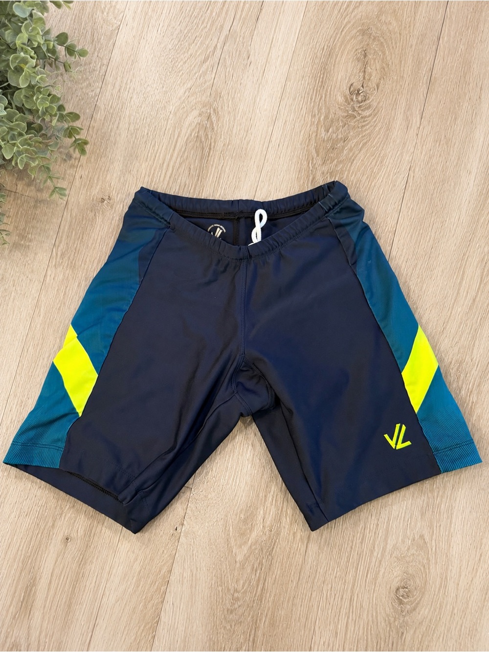 JL Racing Performance Swim Jammers – Men’s Medium – Navy/Teal/Neon Yellow